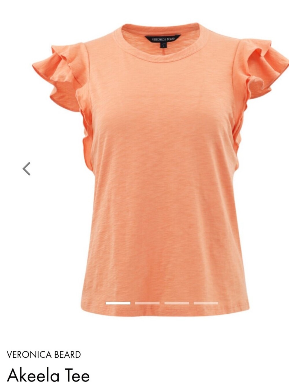 Veronica Beard Akeela Tee in Peachy Orange Size Large Pima Cotton